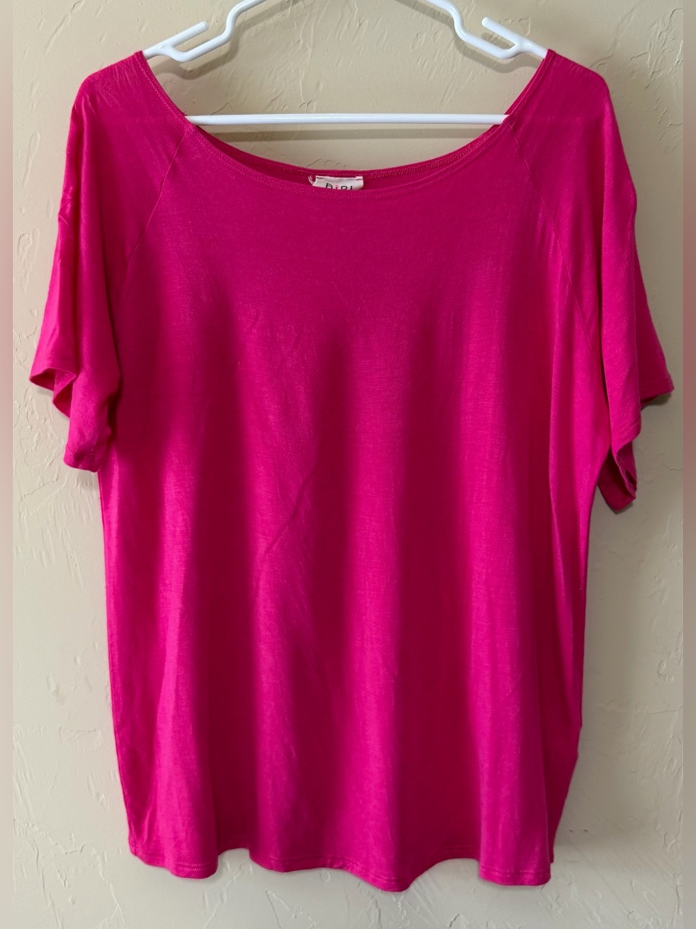 BiBi Hot Pink Short Sleeve Boatneck Tee